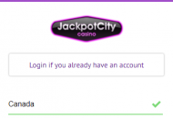 JackpotCity Registration Form Mobile Device View