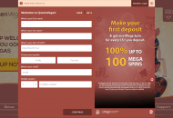 QueenVegas Registration Form Step 1 Desktop Device View