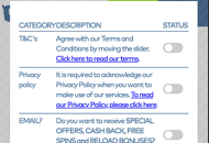YetiCasino Registration Form Step 3 Mobile Device View