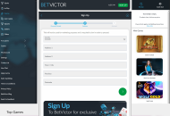 BetVictor Registration Form Step 2 Desktop Device View