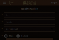 Bronze Registration Form Step 3 Mobile Device View 