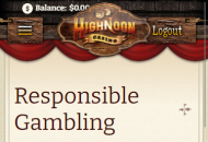 HighNoonCasino Responsible Gambling Information Mobile Device View