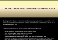 Captaincooks Responsible Gambling Information Desktop Device View 