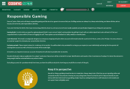 Casinomate Responsible Gambling Information Desktop Device View