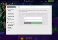 Casiplay Responsible Gambling Settings Desktop Device View 