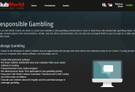 ClubWorld Responsible Gambling Information Desktop Device View