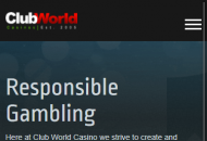 ClubWorld Responsible Gambling Information Mobile Device View