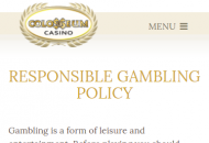 Colosseum Responsible Gambling Information Mobile Device View