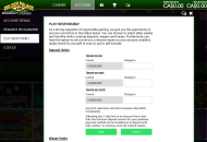 GoldenPalace Responsible Gambling Settings Desktop Device View