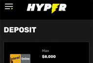 Hypercasino Payment Methods Mobile Device View