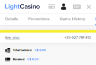 LightCasino Responsible Gambling Settings Mobile Device View