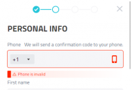  LuckyDino Registration Form Step 2 Mobile Device View