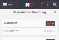 Netbet Responsible Gambling Settings Mobile Device View