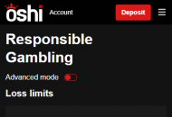 Oshi Responsible Gambling Settings Mobile Device View 