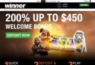 WinnerCasino Homepage Desktop Device View