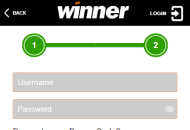 WinnerCasino Registration Form Step 2 Mobile Device View