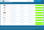 YetiCasino Payment Methods Desktop Device View