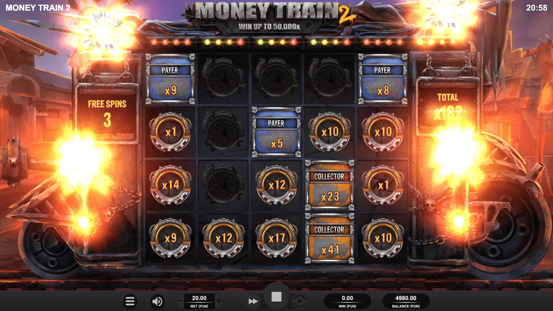 screenshot of relax gaming money train 2