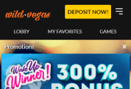 WildVegas Promotions Mobile Device View 
