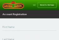 CasinoClassic Registration Form Mobile Device View 