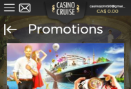 CasinoCruise Promotions Mobile Device View 