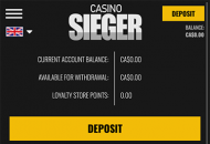 CasinoSieger Responsible Gambling Settings Mobile Device View 
