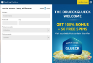 DrueckGlueck Registration Form Step 2 Desktop Device View 