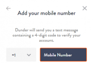 Dunder Registration Form Step 3 Mobile Device View