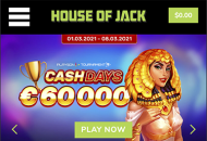 HouseOfJack Homepage Mobile Device View