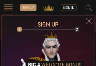 KingBilly Registration Form Step 1 Mobile Device View