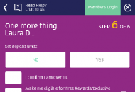 Playojo Registration Form Step 6 Mobile Device View