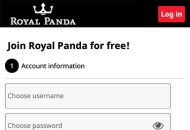 RoyalPanda Registration Form Mobile Device View