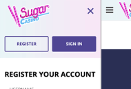 SugarCasino Registration Form Step 1 Mobile Device View 