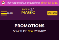 SlotsMagic Promotions Mobile Device View