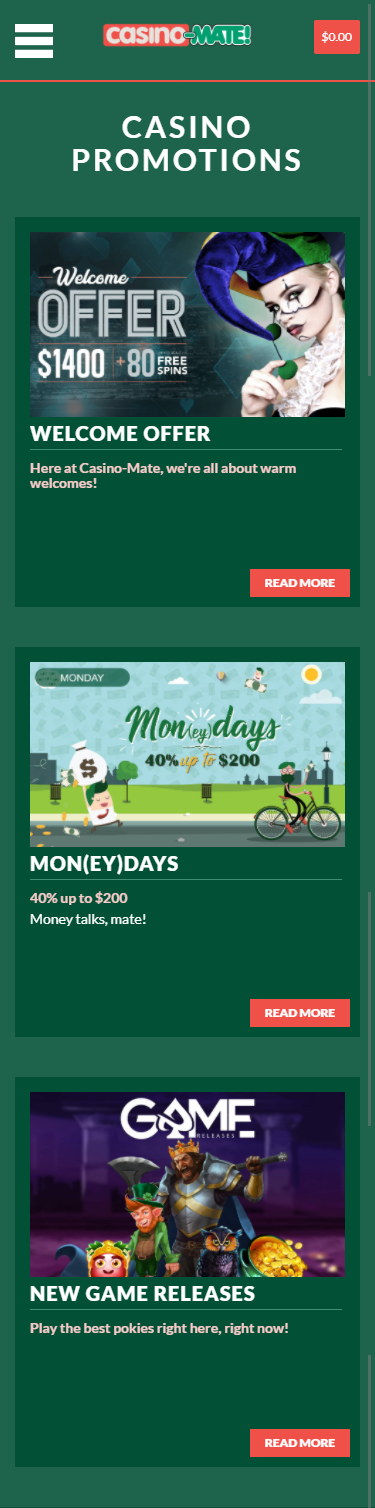 Detailed view of the Casinomate mobile app login screen and game lobby interface