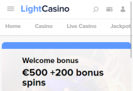 LightCasino Promotions Mobile Device View