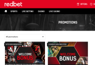 RedBet Promotions Desktop Device View