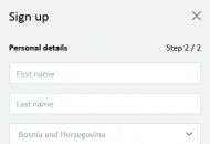 RedLion Registration Form Step 2 Mobile Device View 