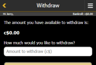 888 Withdraw Mobile Device View
