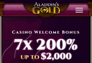 Alladins Gold Home Page Mobile Device View