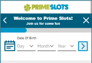 Primeslots Registration Form Step 5 Mobile Device View