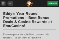 EmuCasino Promotions Mobile Device View 