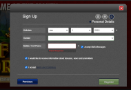 GoldenEuro Registration Form Step 3 Desktop Device View