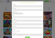 LokiCasino Registration Form Step 2 Desktop Device View