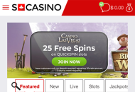 SCasino Homepage Mobile Device View