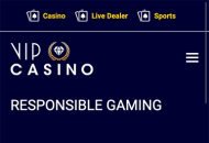 VIPcasino Responsible Gambling Information Mobile Device View