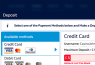 WilliamHill Payment Methods Mobile Device View