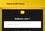YukonGold Registration Form Step 2 Mobile Device View