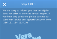 Vera&John Registration Form Step 1 Mobile Device View