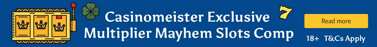 Casinomeister Exclusive Multiplier Mayhem Slots Competition February - HP banner